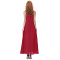 Kate Kasin Sexy Womens Summer Casual Loose Spaghetti Straps V-Neck Red Maxi Dress KK000700-2